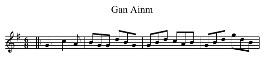 Gan Ainm - staff notation