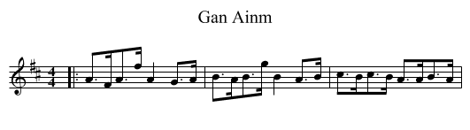 Gan Ainm - staff notation