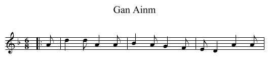 Gan Ainm - staff notation