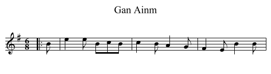 Gan Ainm - staff notation