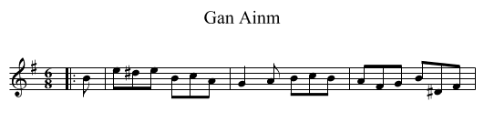 Gan Ainm - staff notation