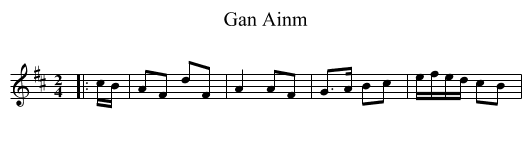 Gan Ainm - staff notation