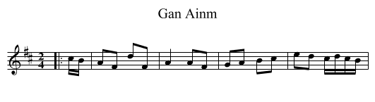 Gan Ainm - staff notation
