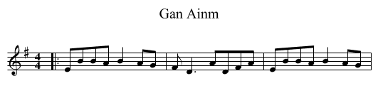 Gan Ainm - staff notation