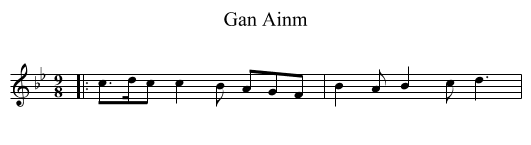 Gan Ainm - staff notation