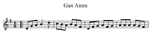Gan Ainm - staff notation