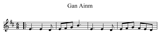 Gan Ainm - staff notation
