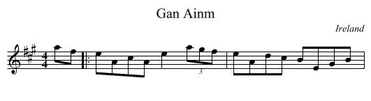 Gan Ainm - staff notation