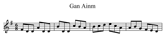 Gan Ainm - staff notation