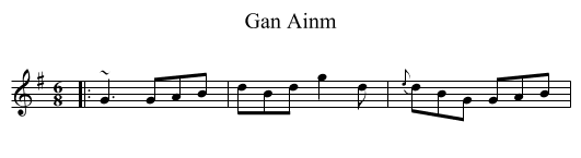 Gan Ainm - staff notation