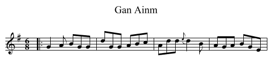 Gan Ainm - staff notation