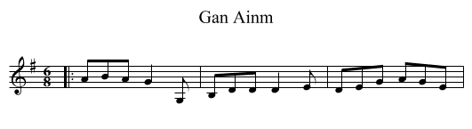 Gan Ainm - staff notation