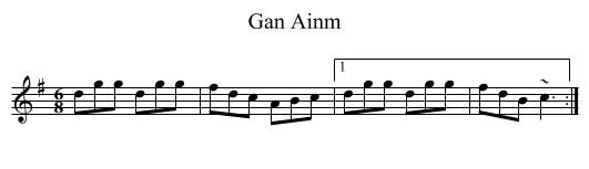 Gan Ainm - staff notation