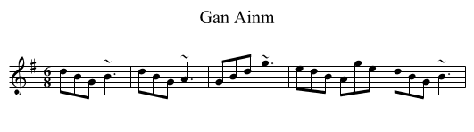Gan Ainm - staff notation