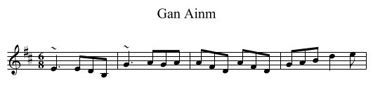 Gan Ainm - staff notation