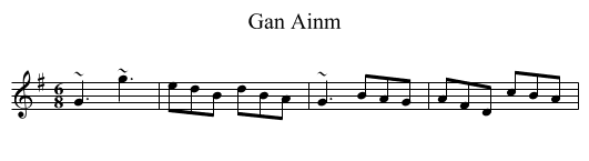 Gan Ainm - staff notation