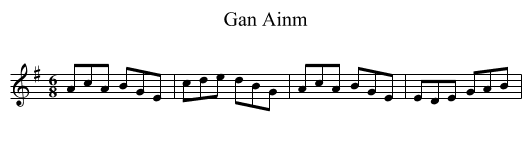 Gan Ainm - staff notation