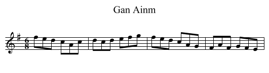 Gan Ainm - staff notation