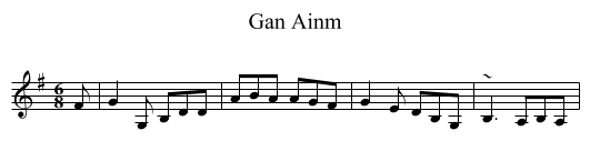 Gan Ainm - staff notation