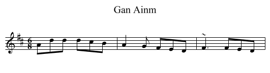 Gan Ainm - staff notation