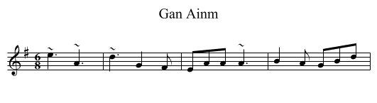 Gan Ainm - staff notation