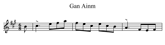 Gan Ainm - staff notation