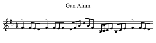 Gan Ainm - staff notation