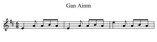 Gan Ainm - staff notation