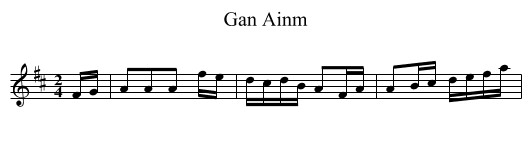 Gan Ainm - staff notation