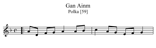 Gan Ainm - staff notation