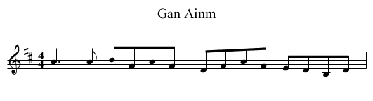 Gan Ainm - staff notation