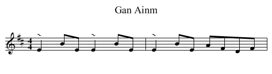 Gan Ainm - staff notation