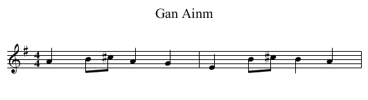 Gan Ainm - staff notation