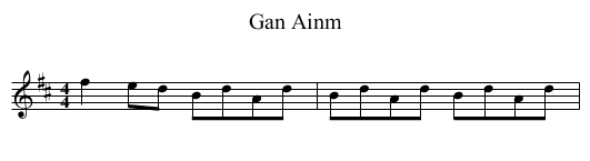 Gan Ainm - staff notation