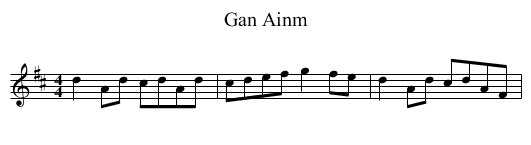 Gan Ainm - staff notation