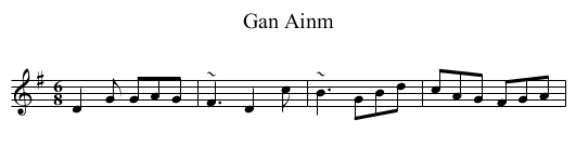 Gan Ainm - staff notation