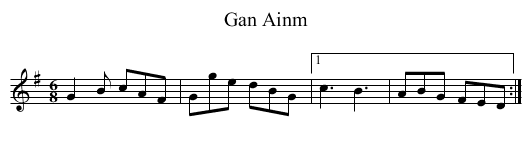 Gan Ainm - staff notation