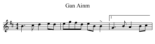 Gan Ainm - staff notation