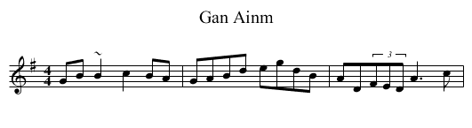 Gan Ainm - staff notation