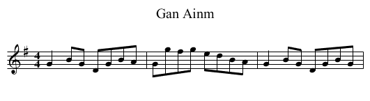Gan Ainm - staff notation