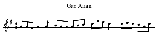 Gan Ainm - staff notation
