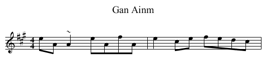 Gan Ainm - staff notation