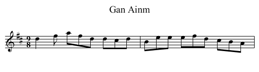 Gan Ainm - staff notation