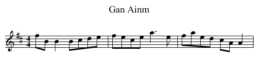 Gan Ainm - staff notation