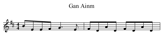 Gan Ainm - staff notation