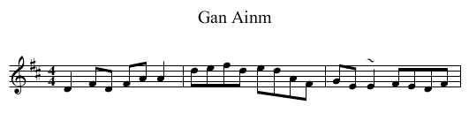 Gan Ainm - staff notation
