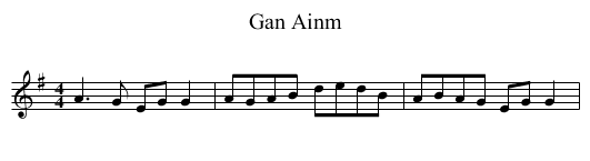 Gan Ainm - staff notation