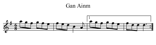 Gan Ainm - staff notation
