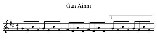 Gan Ainm - staff notation