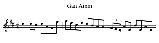 Gan Ainm - staff notation